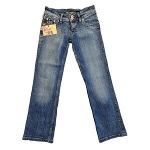 Michel Jeans Women's W28 L28 Straight Leg NWT Bedazzled Flap Pockets NWT Camo